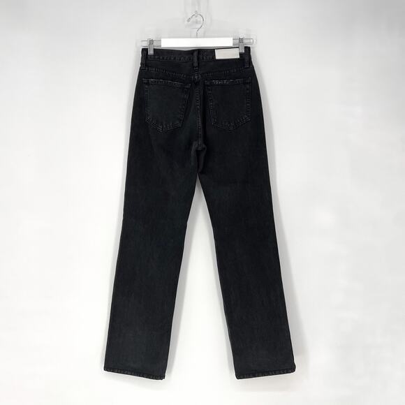 RE/DONE 90s High Rise Loose Jeans Washed Black Distressed 100% Cotton Size 25 - Picture 8 of 8